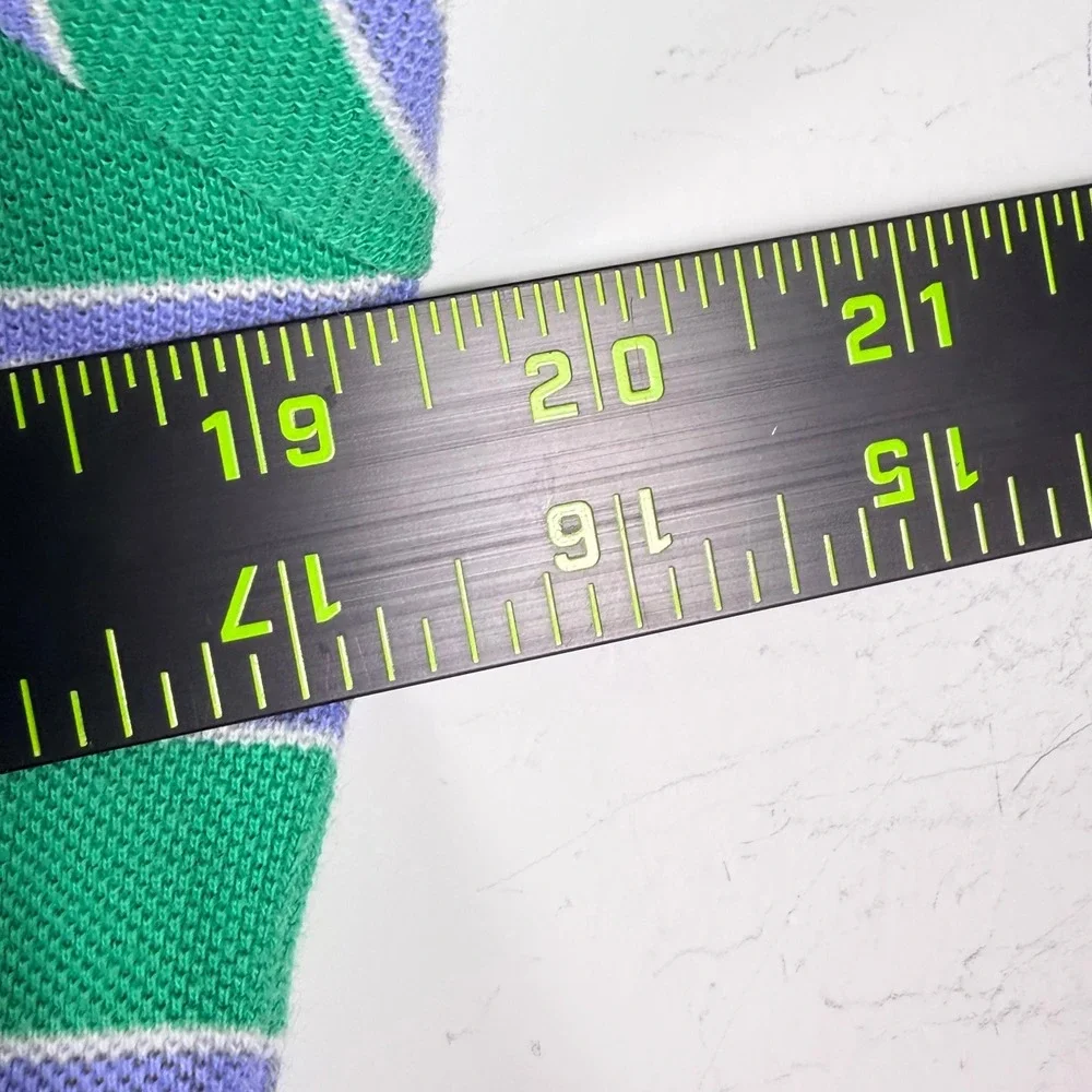 Vintage Polo Ralph Lauren Polo Shirt Mens Small Green Purple Striped Custom Fit
